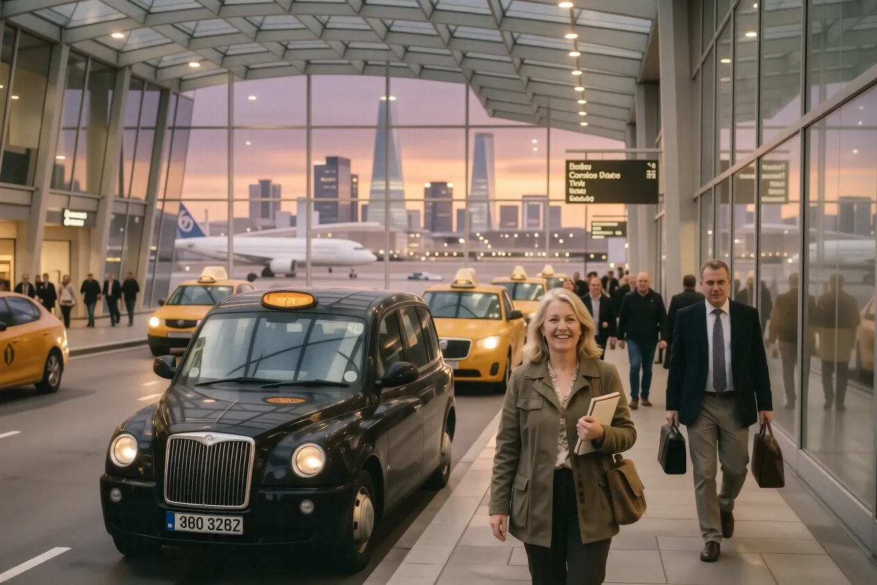 Documentary photograph of LCY airport taxi
