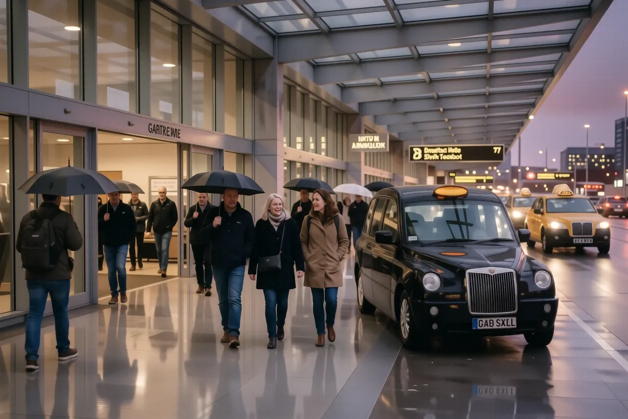 Documentary photograph of LGW airport taxi