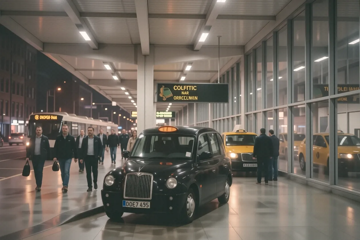 Documentary photograph of STN airport taxi