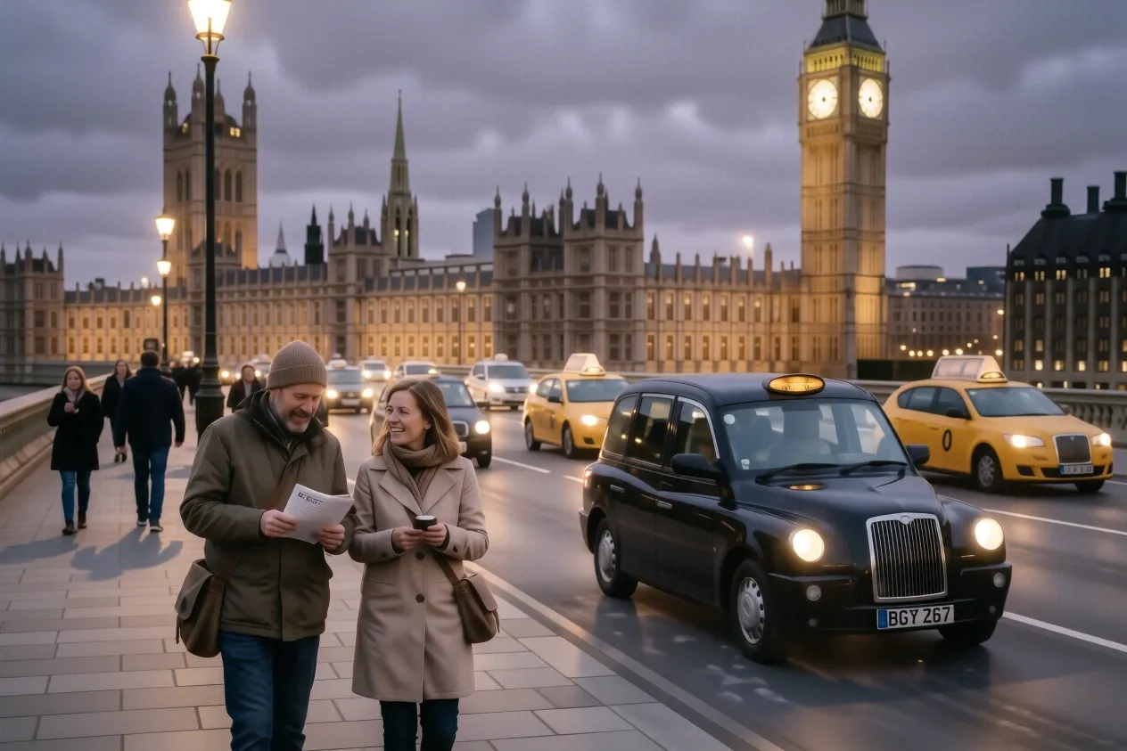 Documentary photograph for uk taxi running late night