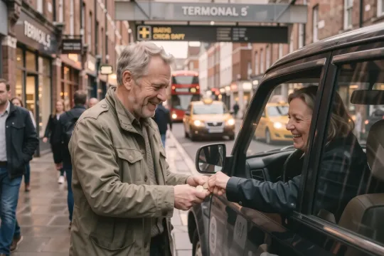 Documentary photograph for airport taxi tip uk